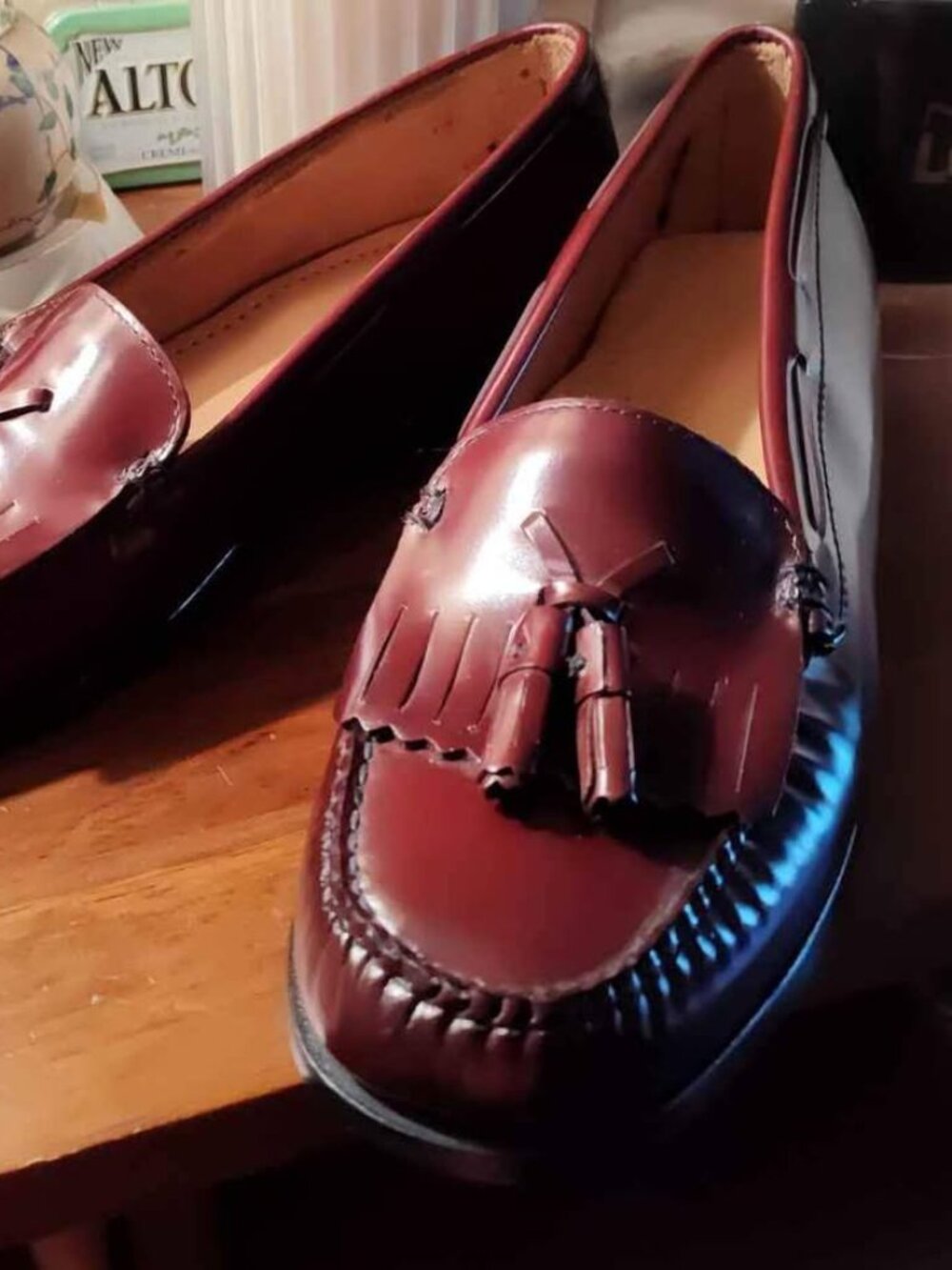 NEW Womens Bass Jackie Loafers Shoes Penny Tassels Weejuns Burgundy Cordovan 9.5